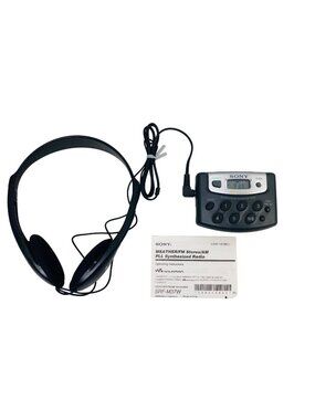 Sony Walkman SRF-M37W Portable AM/FM Weather Radio w/ Headphones Mint Condition